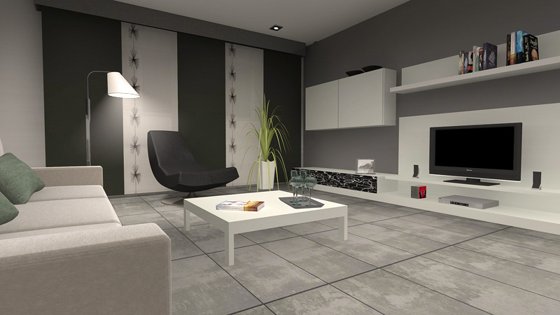 Interiorismo 3D - Salon - Salon de Piso A Coruña