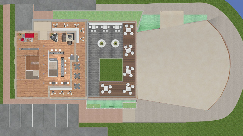 Planos 3D - Plano - Plano de hotel restaurante Vigo - Pontevedra