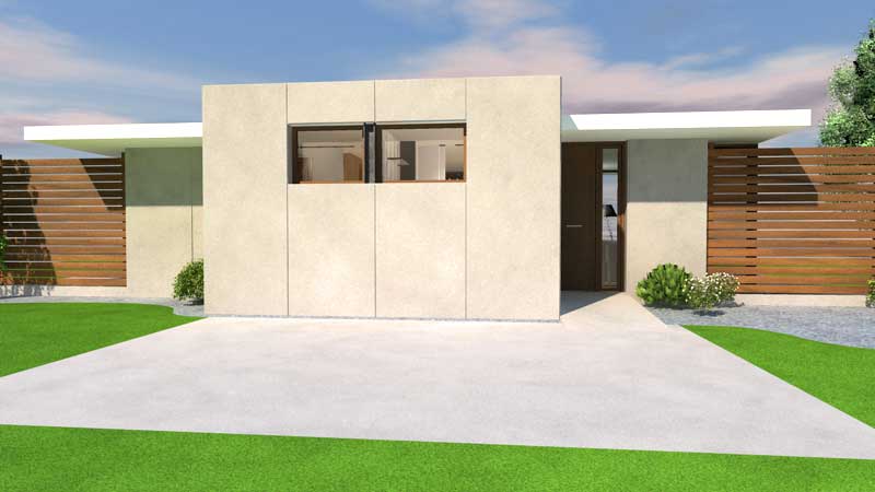 Arquitectura 3D - Unifamiliar - Fachada de vvienda cubica Vigo - Pontevedra