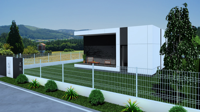 Arquitectura 3D - Unifamiliar - Fotomontaje de vivienda unifamiliar Laracha - A Coruña