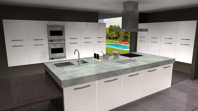 Interiorismo 3D - Cocina - Cocina para vivienda unifamiliar con vistas a jardín Vigo - Pontevedra
