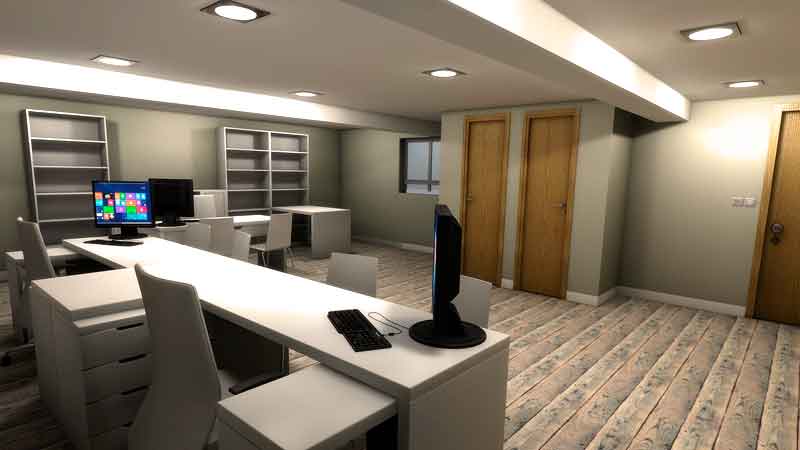 Interiorismo 3D - Oficinas - Oficina de gestoria Santiago de Compostela - A Coruña
