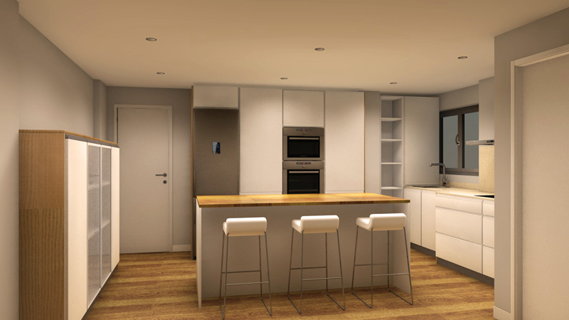 Interiorismo 3D - Cocina - Cocina Americana A Coruña
